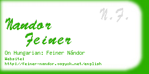 nandor feiner business card