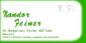 nandor feiner business card